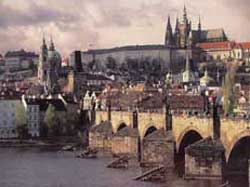 View of a bridge in Prague
